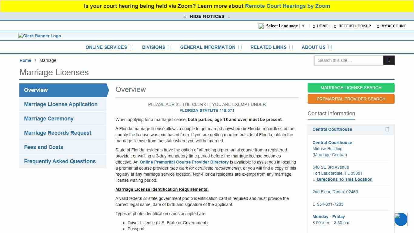 Marriage Licenses - Broward County Clerk of Courts